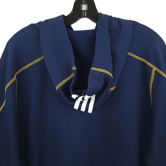 Adidas Navy Annapolis Hoodie Pullover Sweatshirt Men M Blue Gold Long Sleeve - Picture 9 of 14